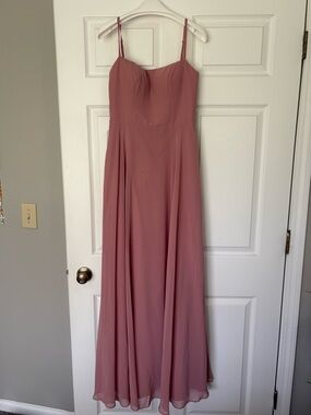 Azazie Dusty Rose Spaghetti-Strap Dress